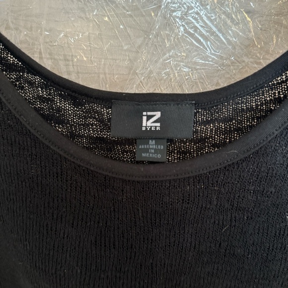 Iz Byer Black Boxy 3/4 Sleeve Blouse - Picture 2 of 3